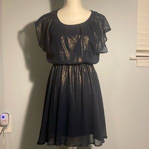 Lush size small navy blue gold dress
